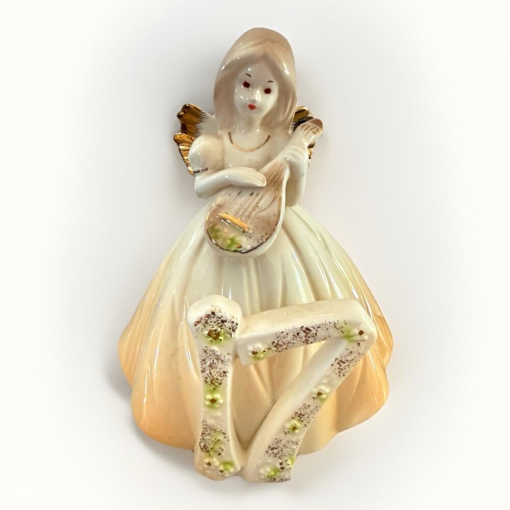 Vintage Josef Peach Ceramic Figurine 6" Seventeen 17 Birthday Girl Signed
